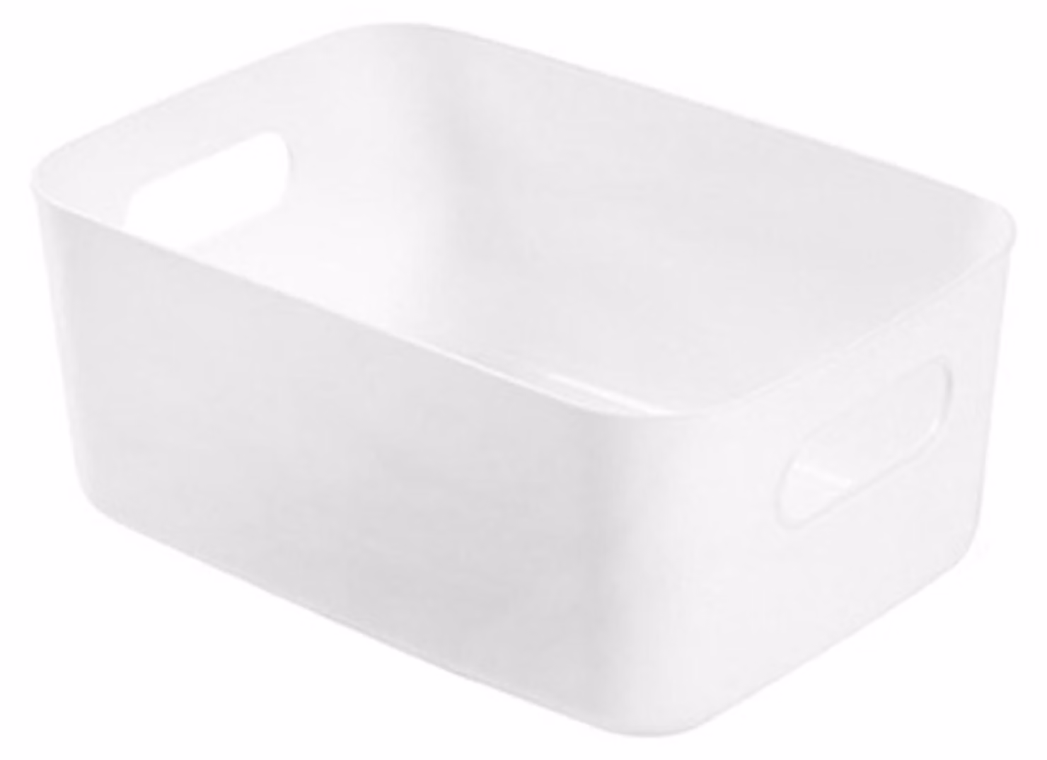 Cesto portaoggetti da scrivania, scatola porta cosmetici in PP, organizer per piccoli oggetti da scrivania con maniglia, grande, bianco