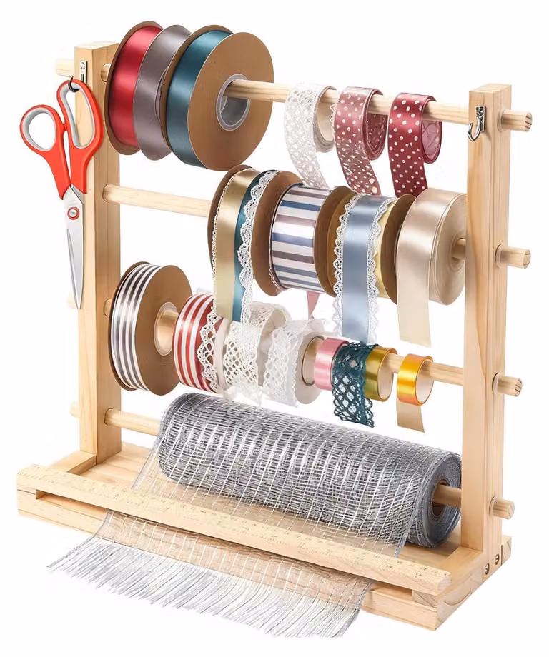 Organizzatore per bobine in legno e supporto per avvolgitori
