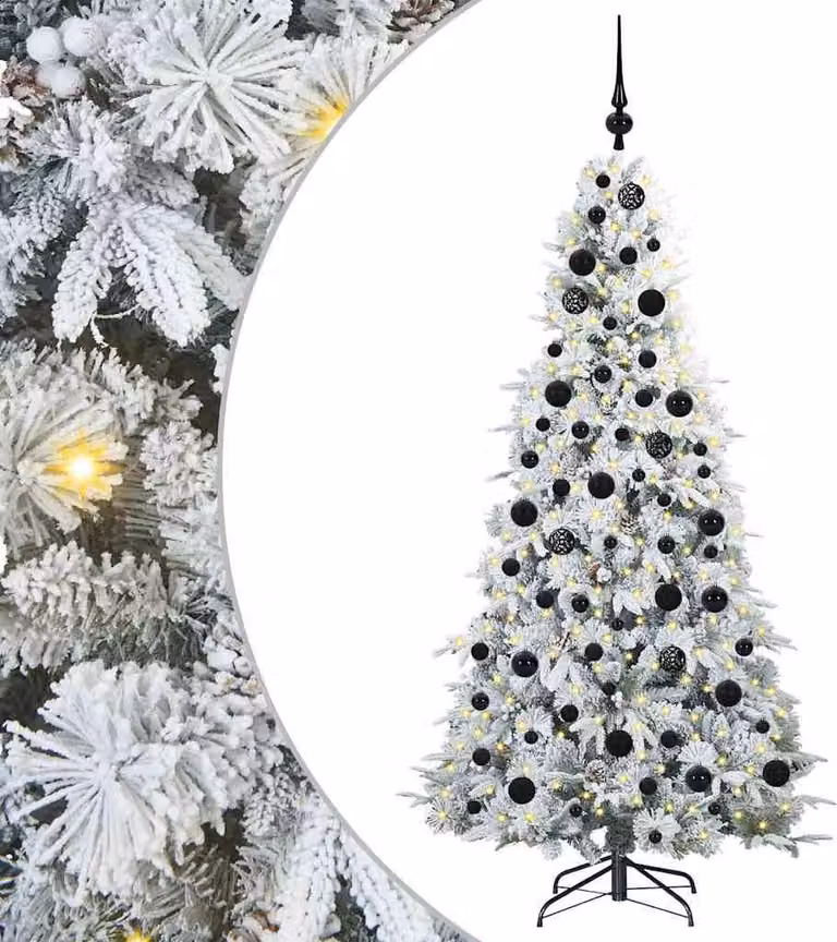 Albero di Natale Artificiale con Rami Pieghevoli Bianco 180 cm