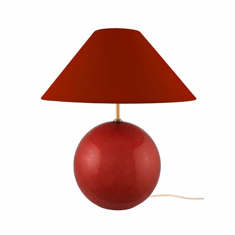 Globen Lighting Lampada da tavolo IRIS, Rosso, Soggiorno / Sala da pranzo, Tessuto / Stoffa / Seta, Vintage, Lampada da tavolo