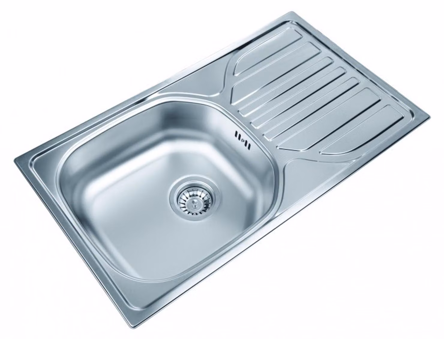Lavello in acciaio inossidabile 76 cm x 43,5 cm con ripiano; lavello, lavello da incasso, lavabo, lavello da cucina
