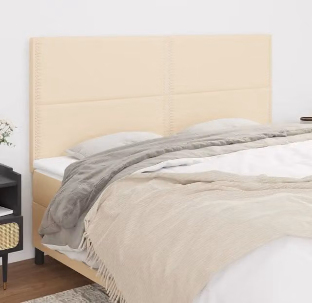 Testiera per letto imbottita vidaXL in tessuto beige L: 180 cm, P: 5 cm, H: 118-128 cm