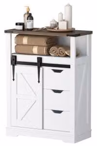 Comodino con cassetti, mobiletto laterale, versatile, capiente, colore bianco, realizzato con tessuto strutturato resistente