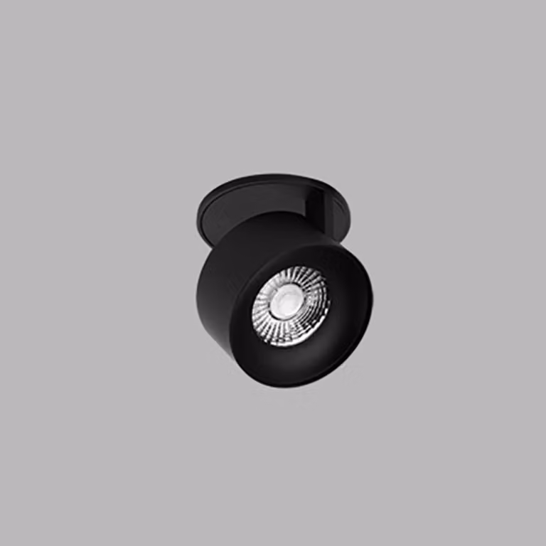 Apparecchio LED da incasso dimmerabile KLIP con possibilità di rotazione, Variante: 11 W, base nera, riflettore nero, TRIAC
