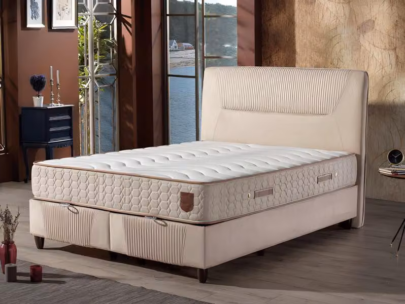 Luxuriöses Boxspringbett mit eleganter Struktur Modernes Design für Komfort