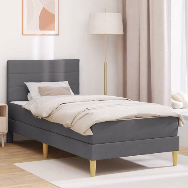 Struttura del letto-Giroletto Grigio scuro 90 x 200 cm Poliestere
