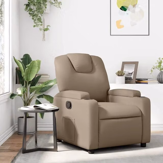 Poltrona Reclinabile Relax vidaXL in Similpelle Beige con Braccioli
