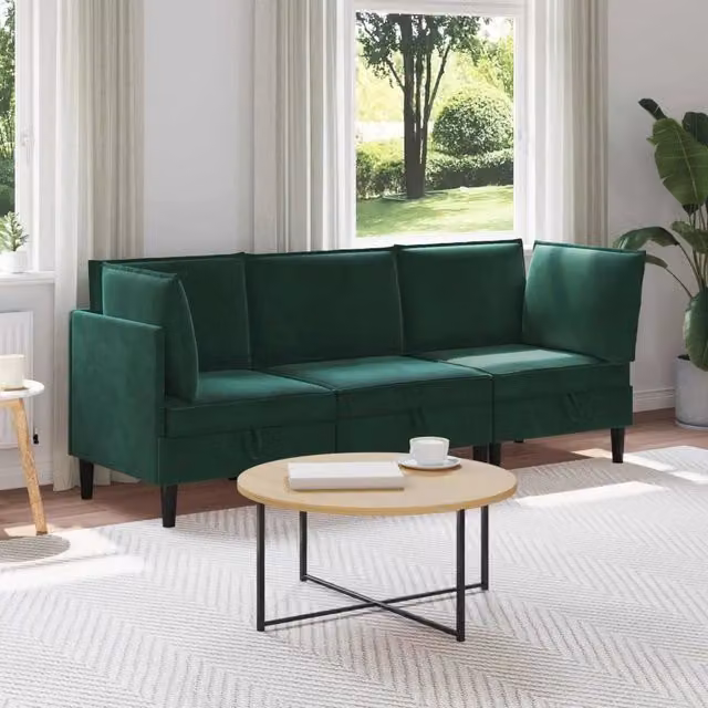 Set di mobili per il soggiorno 3 pz Verde Scuro Velluto 3413738