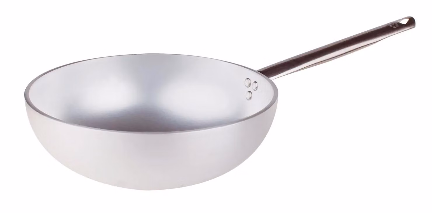 Wok Radiante con fondo piano in alluminio 5mm, diam. 28cm