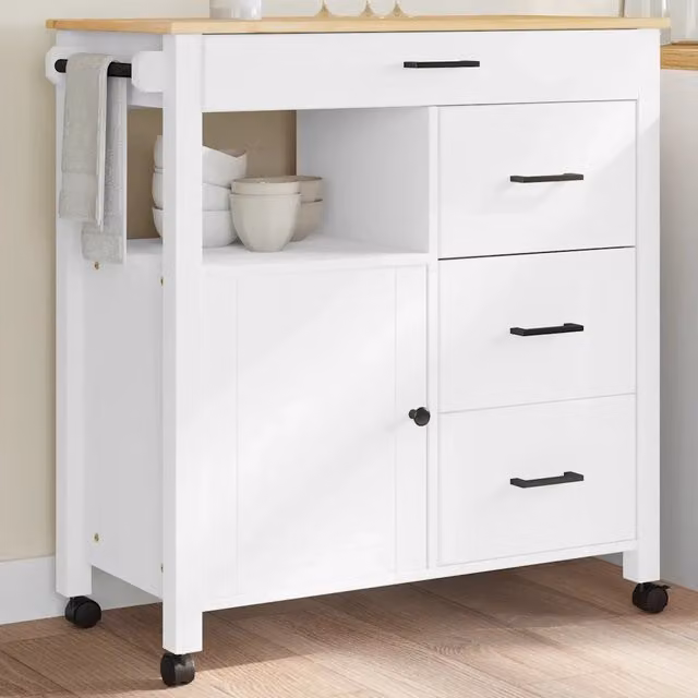 Carrello da Cucina MONZA 84x40x88,5 cm Bianco 376111