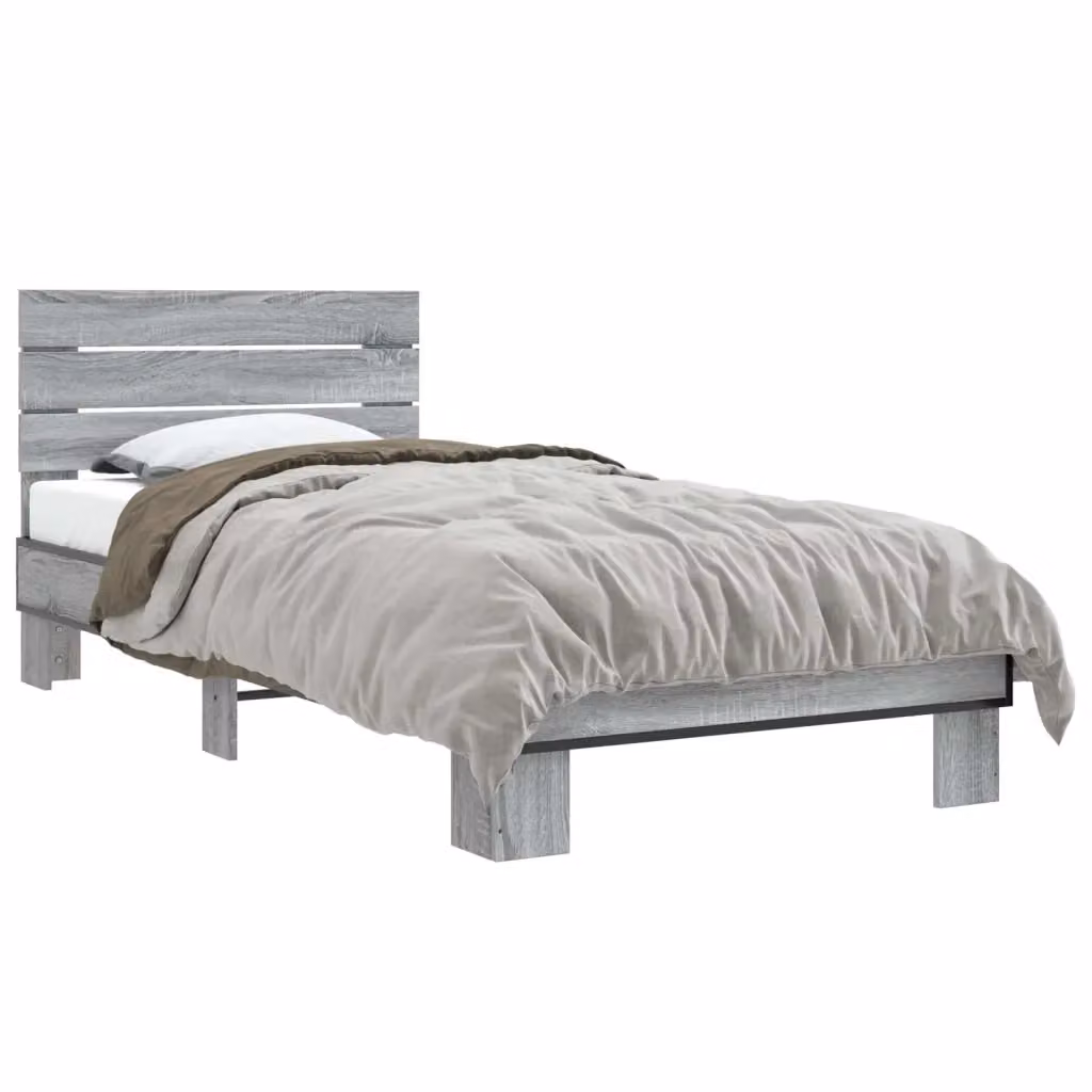 Struttura letto con testata DESIGN IN in legno Sonoma grigio L: 80 cm, P: 203 cm, H: 83 cm – 2
