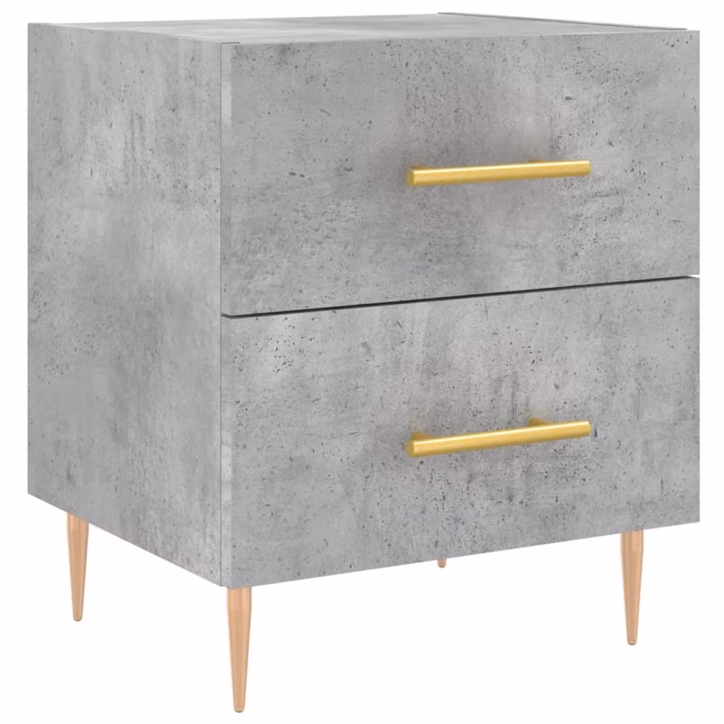 Comodino Grigio Cemento 40x35x47,5 cm in Legno Multistrato