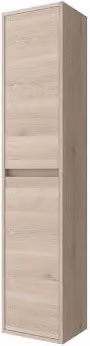 Colonna bagno sospesa Gaya in rovere bali marrone con ripiani interni e ante soft-close, Altezza: 140 cm – 1