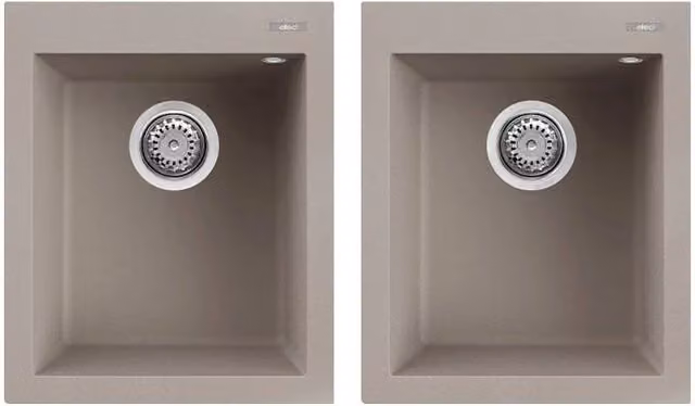Lavello Elleci Incasso 2 vasche 41x50 Quadra 200 Granitek Grigio Tortora LGQ20043
