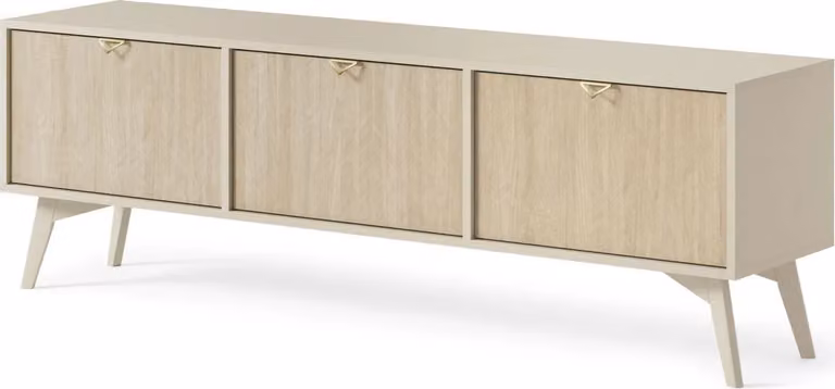 Tavolino per TV MEDEA - beige sabbia / abete