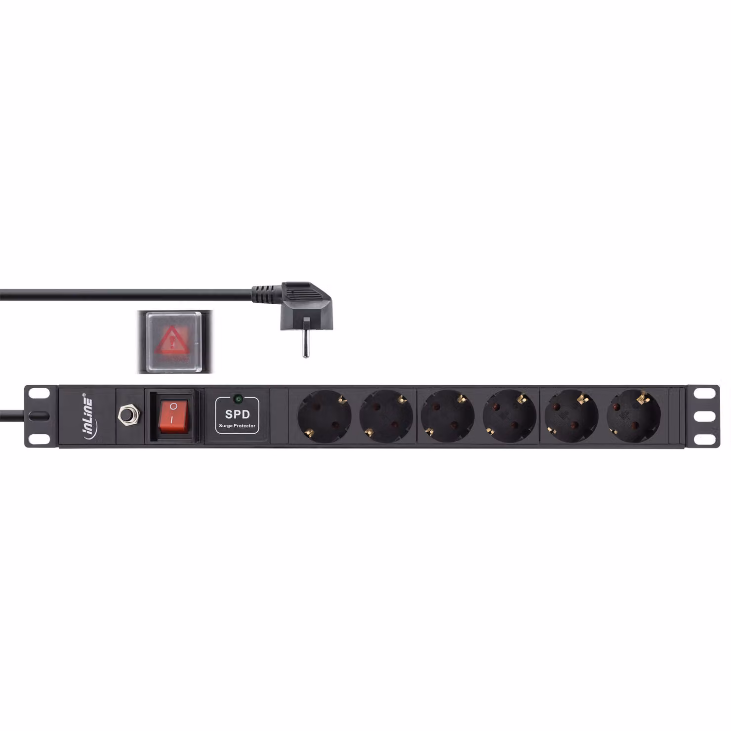 InLine 16416P - Presa multipla (montabile a rack) - 2500 Watt - ingresso, ingresso IEC 60320 C14 - connessioni di uscita