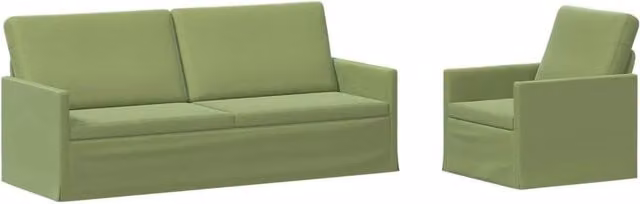 Set di 2 divani moderni vidaXL in velluto verde per soggiorno o ufficio in casa