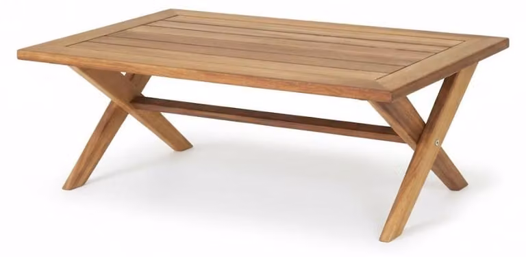 Tavolino da giardino in stile moderno, in legno marrone, resistente e comodo, per terrazza