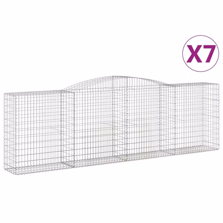 Cesti Gabbioni ad Arco 7 pz 400x50x120/140 cm Ferro Zincato