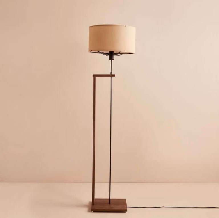 Opviq, AYD-3476, lampada da terra, beige, tessuto, 38 x 38 x 150 cm