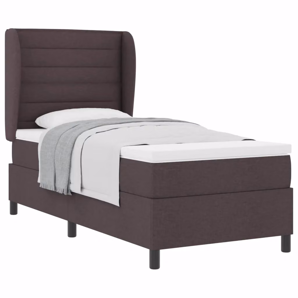 Letto a molle con materasso imbottito vidaXL in tessuto marrone L/P/H: 90 x 200 cm – 2