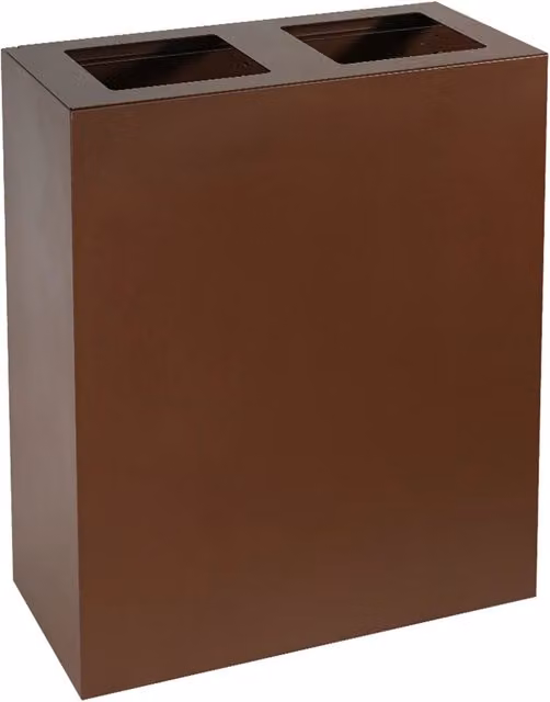 Pattumiera per Raccolta Differenziata 2 Scomparti Capacità 120 lt 60x30x80 cm in Acciaio Corten