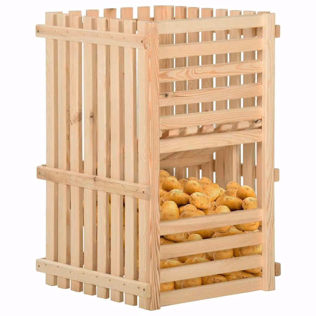vidaXL Cassetta Porta Patate  50x50x80 cm in Legno Massello di Pino