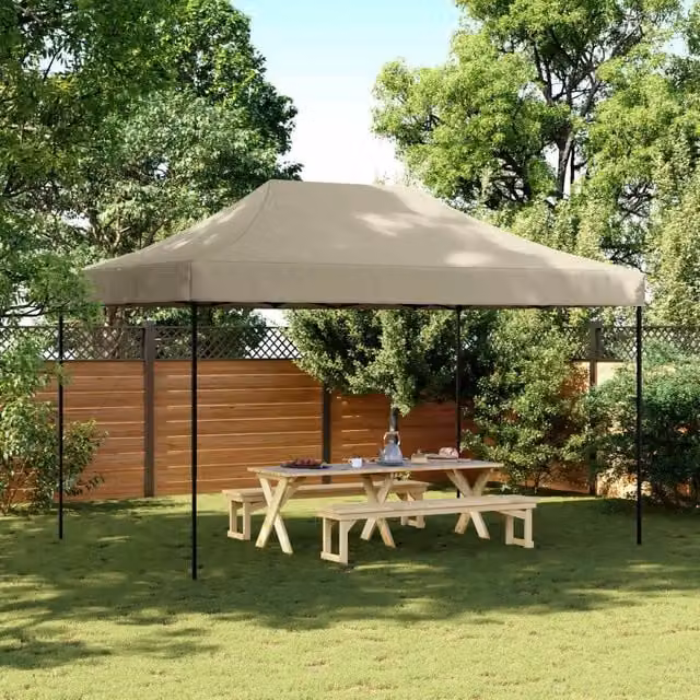 Tenda da Festa Pieghevole Pop-Up Gazebo Beige L/P/H: 292 x 292 x 315 cm