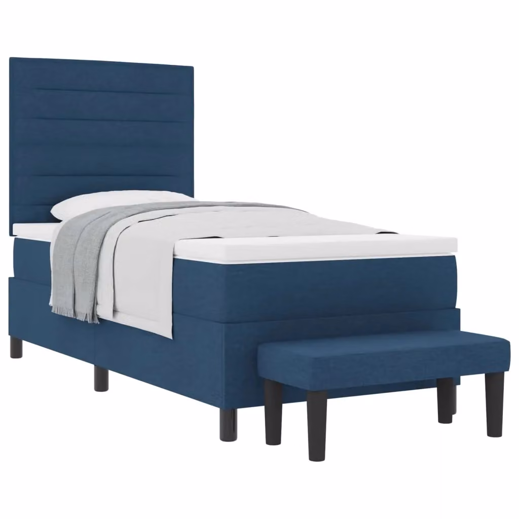 Letto ibrido con molle a sacchetti e testiera in tessuto blu vidaXL L/P: 200 x 90 cm – 2