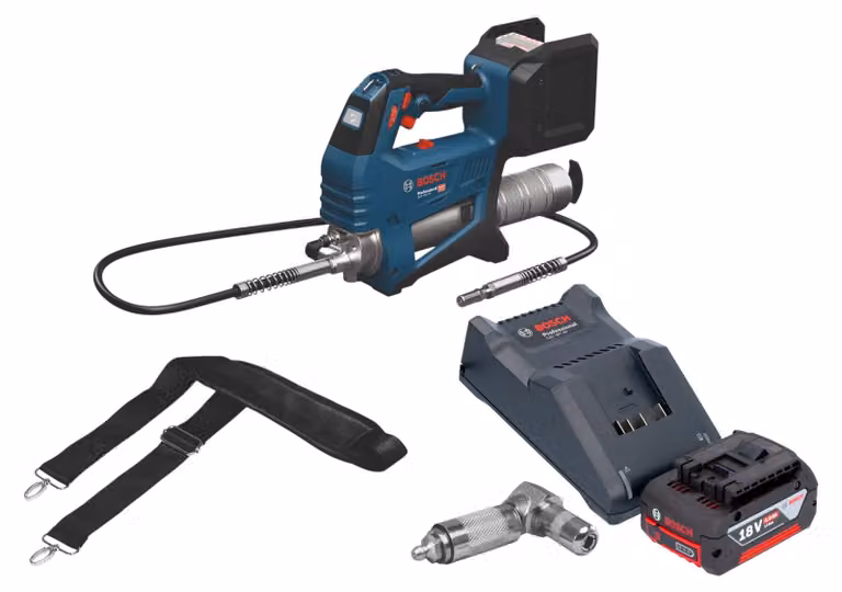 Bosch GFP 18V-10 Pompa a grasso a batteria 18 V 10.000 psi + 1x batteria 4,0 Ah + caricabatterie
