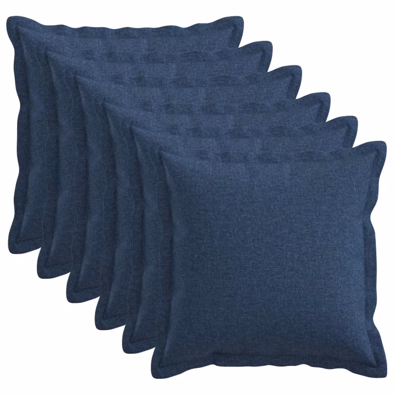 Set di 6 federe quadrate vidaXL HOUTEN blu in poliestere, L/P: 30 x 30 cm
