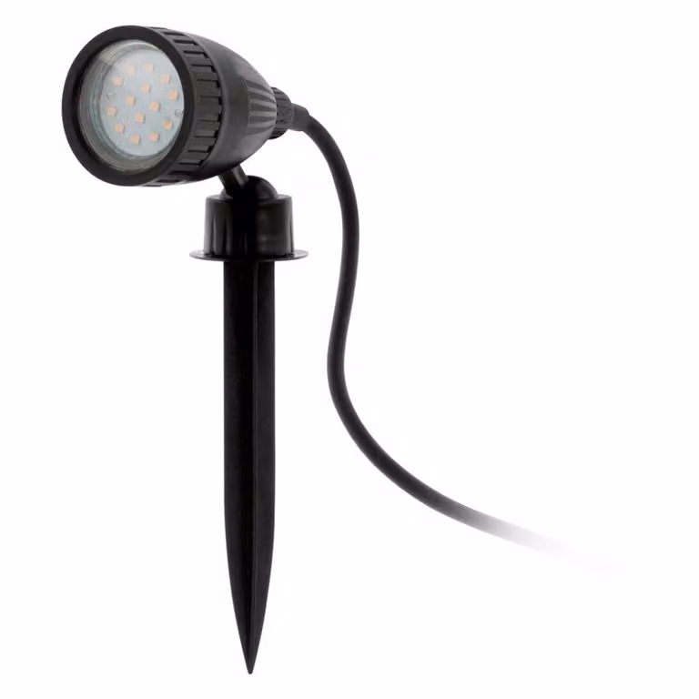 Puntale EGLO, PVC nero, cavo da 2 m, GU10, LED da 3 W, 240 lm, LF830, IP44, 1 pz.