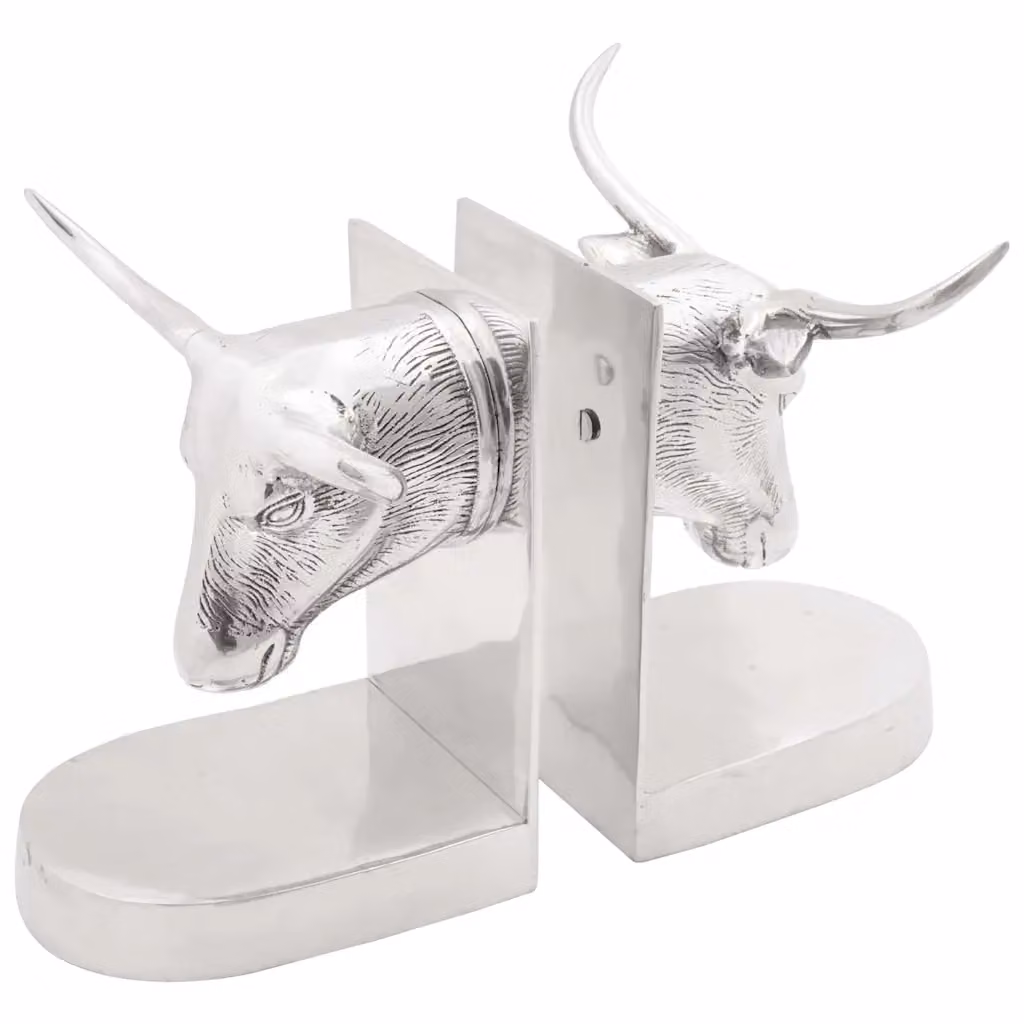 Set di 2 fermalibri vidaXL in alluminio argento, L 21,5 cm x P 15,5 cm x H 20 cm