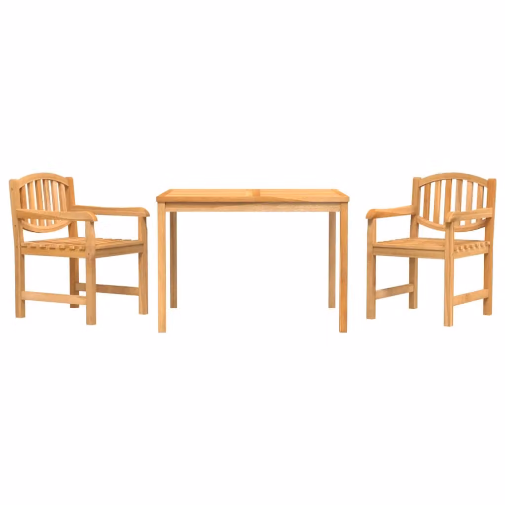 Set da Pranzo per Giardino 3 pz in Legno Massello di Teak