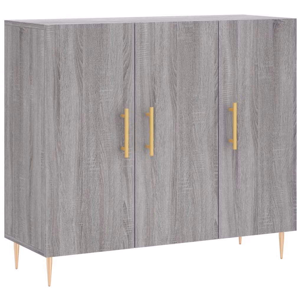 Credenza Grigio Sonoma 90x34x80 cm in Legno Multistrato