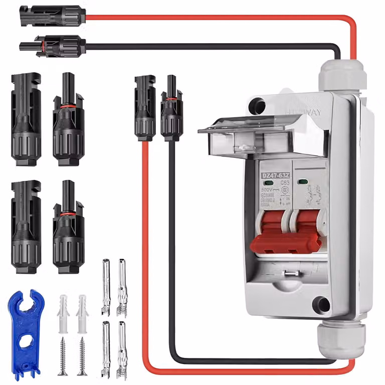 Interruttore di sezionamento CC per impianti solari, grado di protezione IP65, 32A, 500V DC, per impianti fotovoltaici