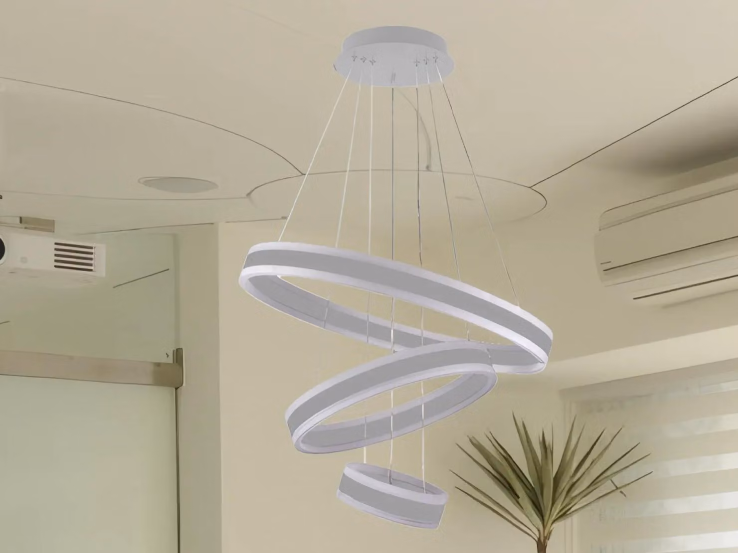 Lampada a sospensione a LED con telecomando, 165W