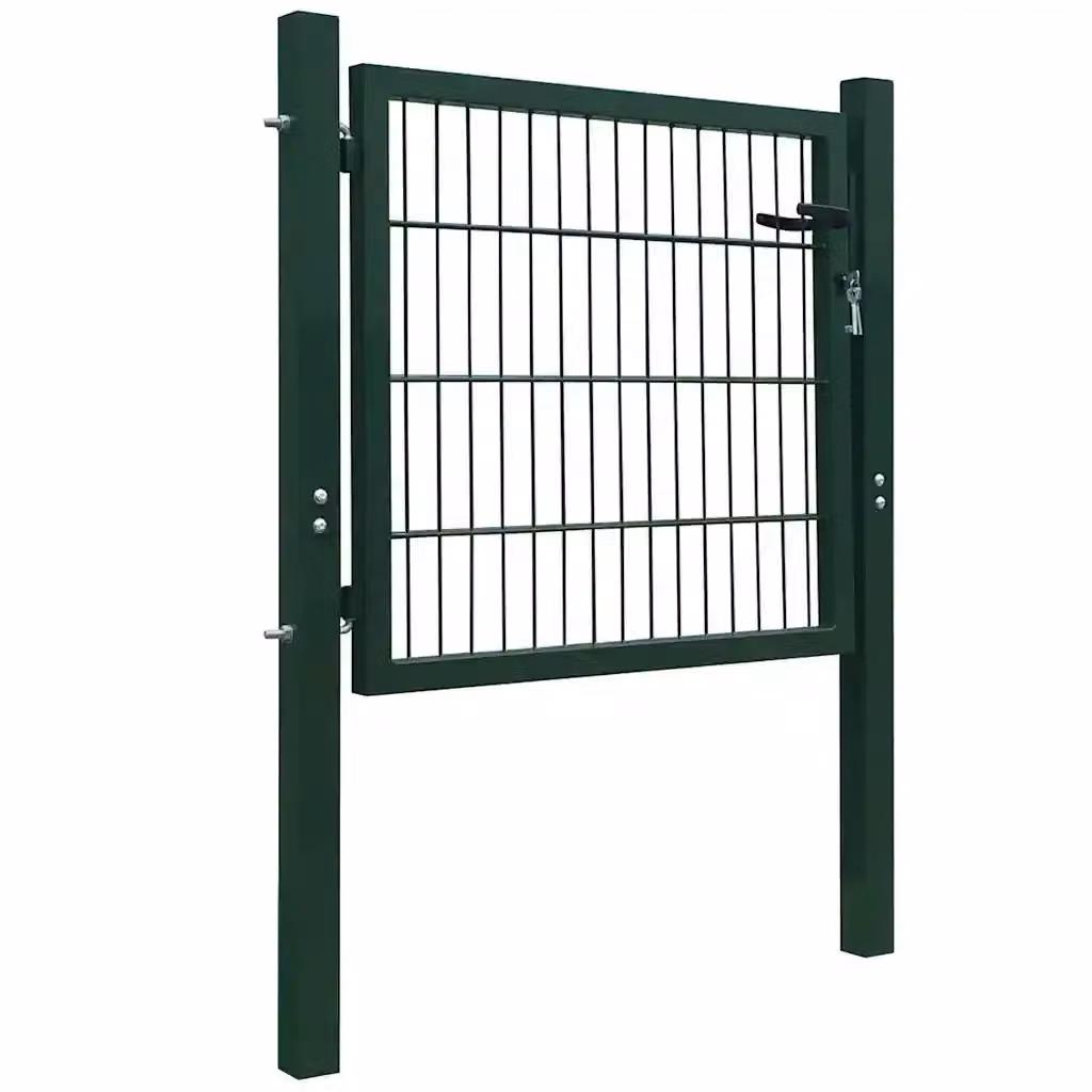 Cancello singolo per recinzione 2D in acciaio verde L: 100 cm, H: 80 cm CFW2379121 – 2