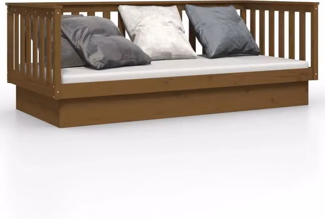 Letto singolo Ambra in legno massello di pino color ambra e marrone L/P/H: 200 x 80 x 76 cm – 1