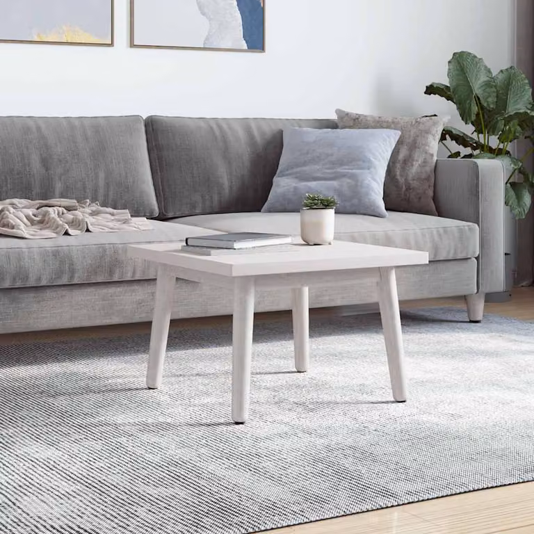 vidaXL Piano Tavolo Bianco 40x40x2,5cm Legno Massello di Pino Quadrato