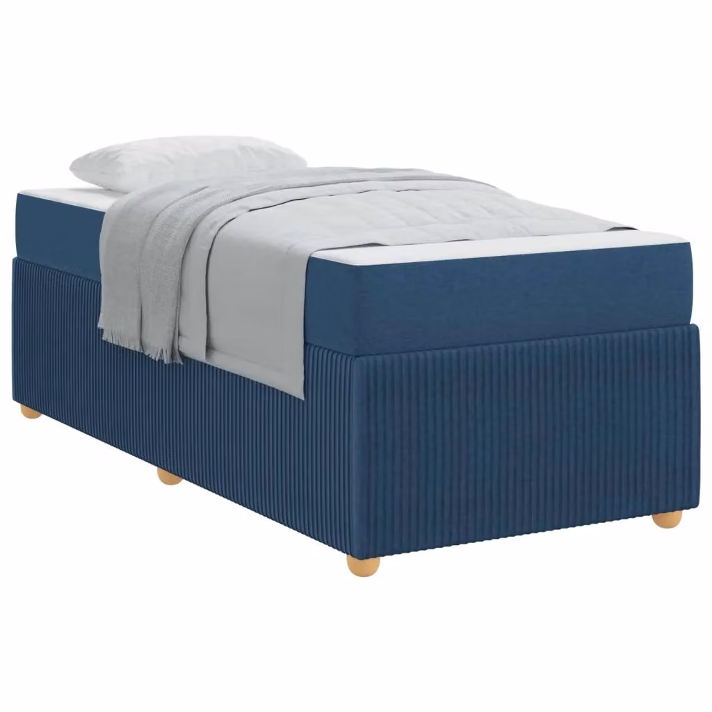 Struttura del letto imbottita vidaXL in tessuto blu, L/P/H: 90 x 200 x 66 cm – 2