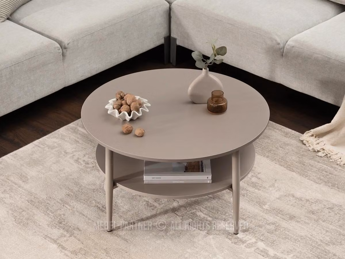 Tavolino rotondo TODOR - beige