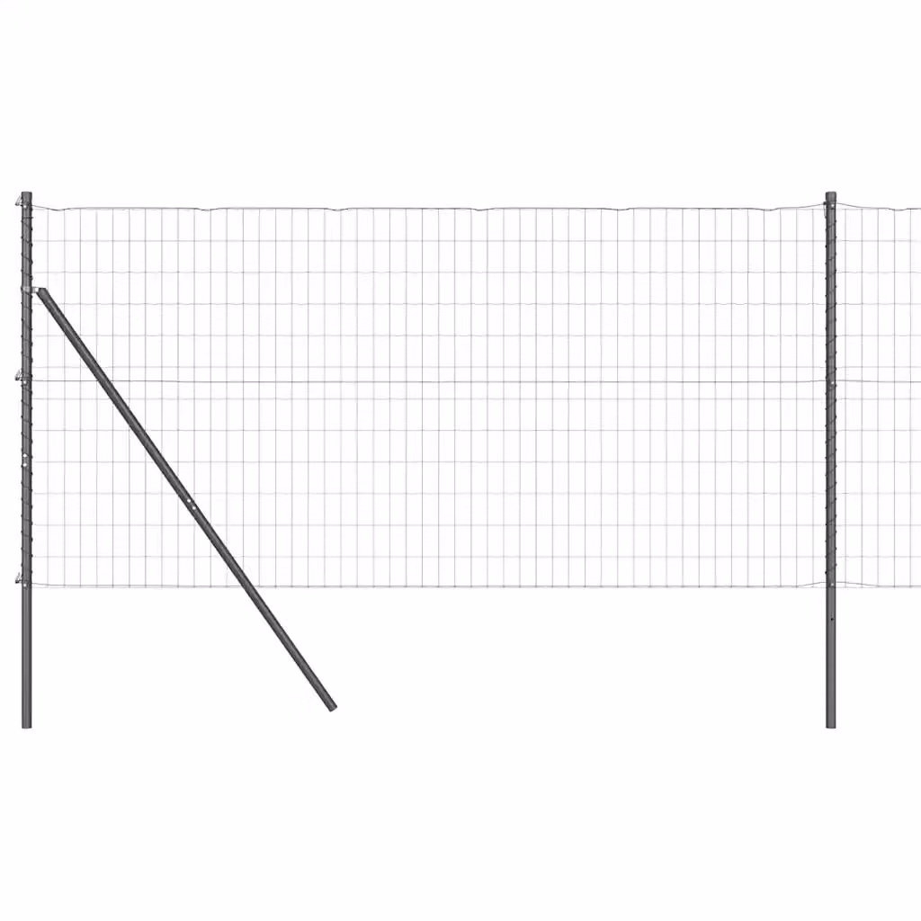 Recinzione in acciaio e PVC rivestito grigio con fissaggio a terra vidaXL L: 25 m, H: 1,2 m – 2