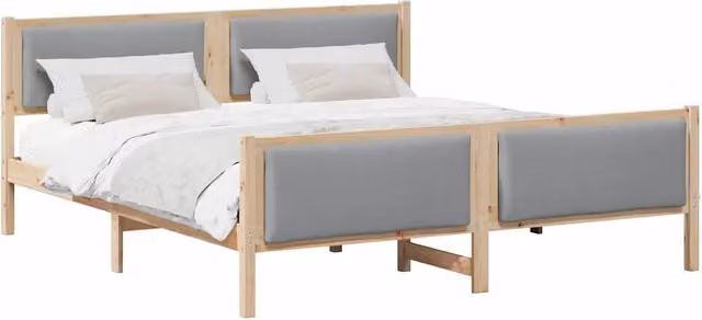 Letto matrimoniale | Letto per adulti | Struttura del letto Grigio chiaro 180 x 200 cm Tessuto