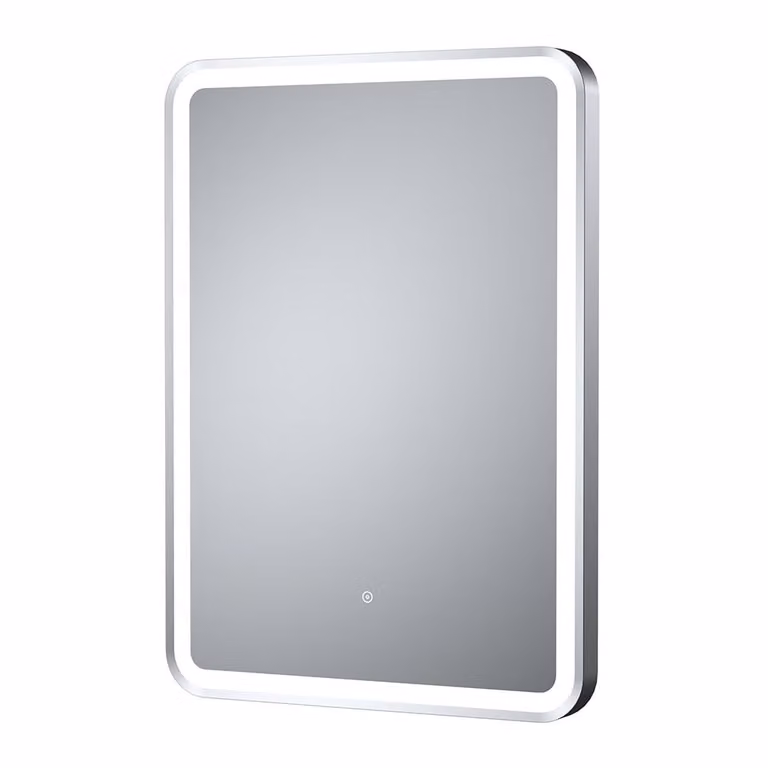 Specchio con Illuminazione a LED con Cornice Argento 21W e Antiappannamento - 500mm x 700mm