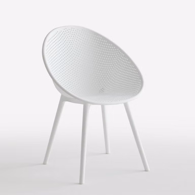 Sedia moderna per sala da pranzo, giardino, cucina, spazio esterno Arielle - Bianco