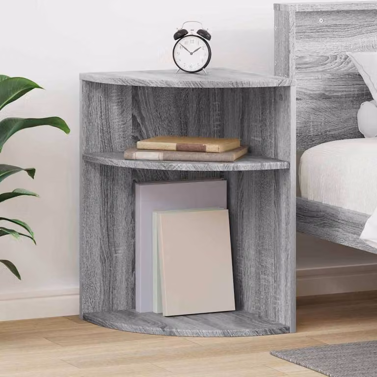 vidaXL Tavolino moderno in legno ingegnerizzato grigio, L/P/H: 39,7 x 39,7 x 60 cm