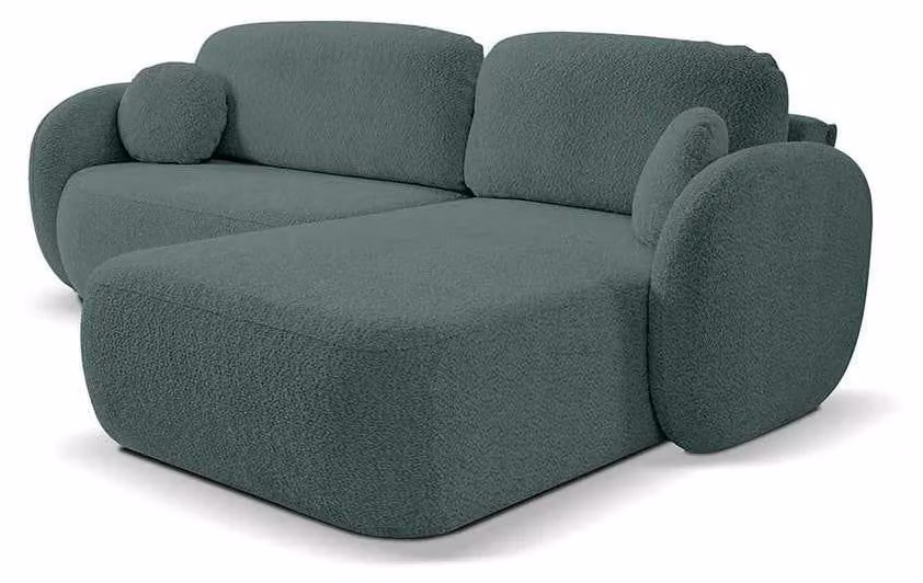 Divano a tre posti con funzione letto, modello Olemo, lato destro, colore "Waldtiefe" (profondità del bosco)