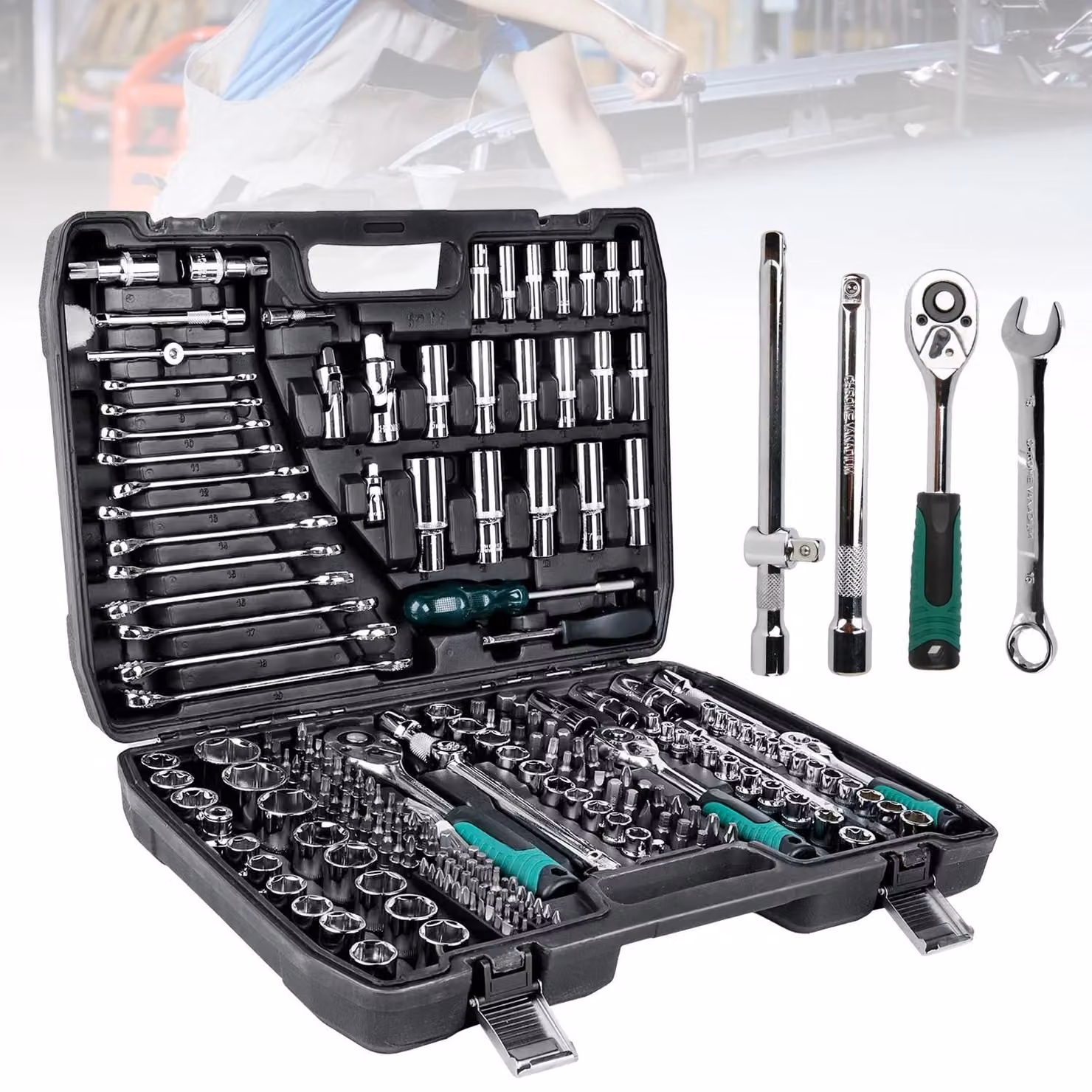 Kit di strumenti meccanici per la riparazione di veicoli, composto da 216 pezzi