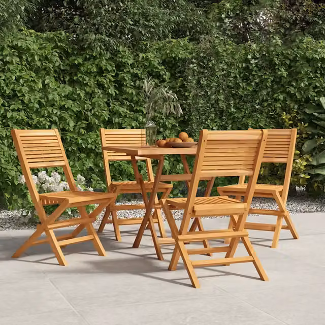 Set di 4 sedie pieghevoli vidaXL in legno di teak marrone L/P/H: 47 x 45 x 90 cm